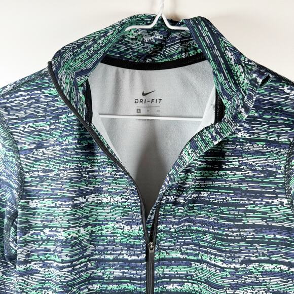 Nike Dri-FIT 1/2 Zip Pullover Women’s S Blue Green Long Sleeve Running Top - Picture 5 of 11